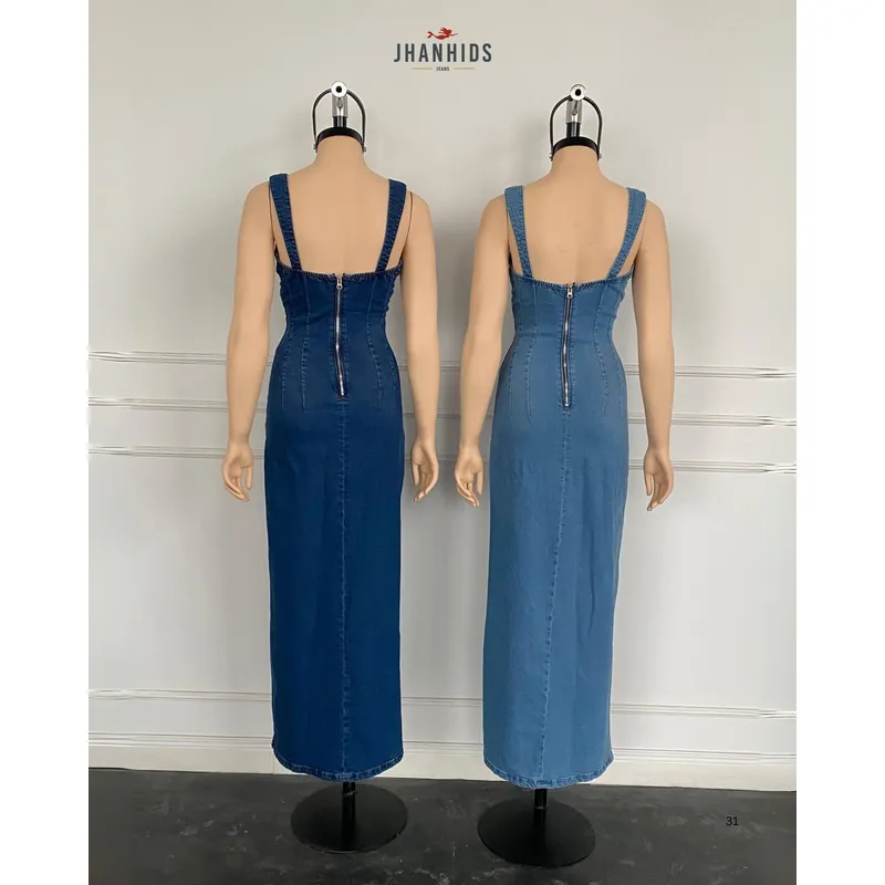 JHAN HIDS - Vestido Largo Denim New Kendall