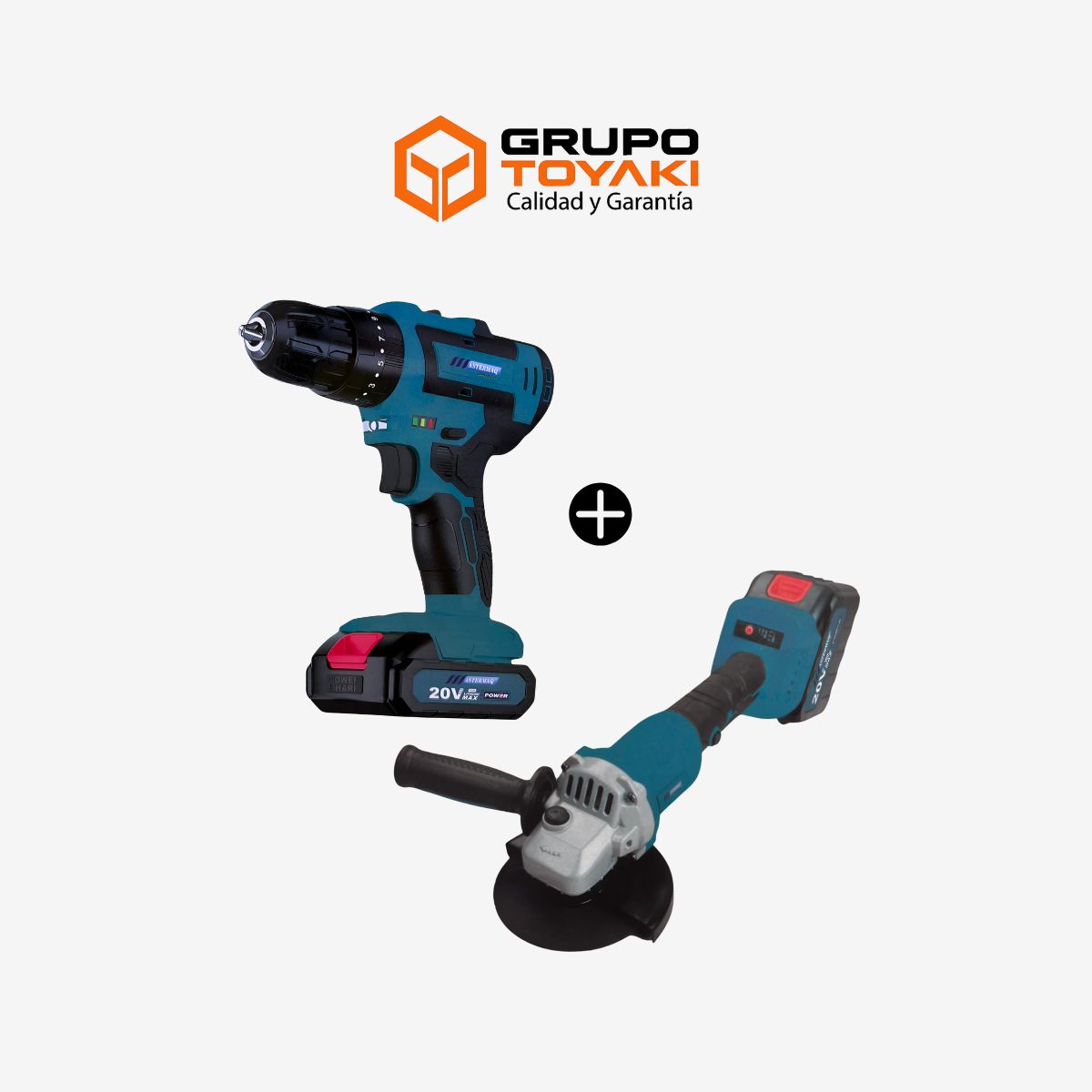 TOYAKI - KIT TALADRO + AMOLADORA INALÁMBRICOS 20V MASTERMAQ  MS-KIT2P