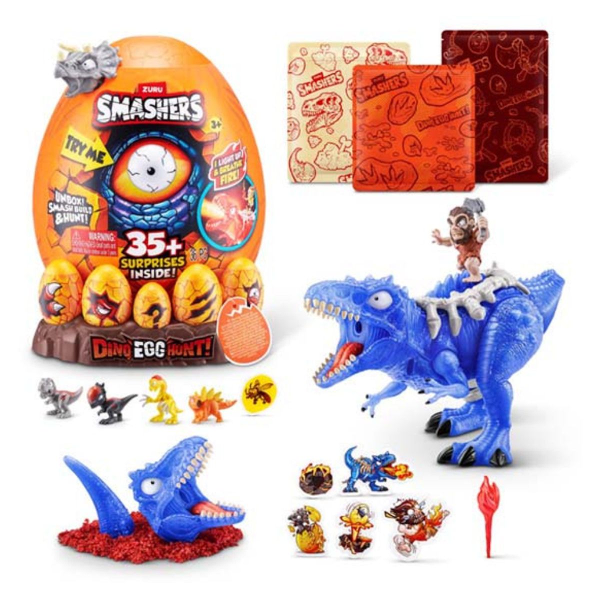 SMASHERS - Smashers Caza De Huevo Dino Con Luces Y Sonido Surtido