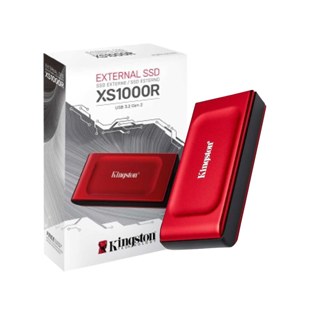 KINGSTON - Disco Solido Externo Xs1000 Ssd Kingston 1tb Velocidad 1050mbs Rojo