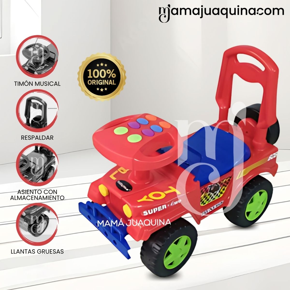 Baby - Correpasillo Buggy Jeep «TROY» con Timon Musical Red