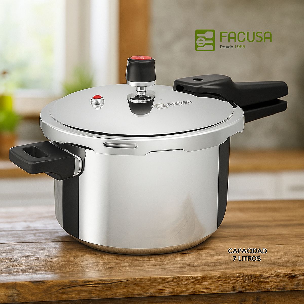 FACUSA - OLLA A PRESIÓN 7 LITROS ACERO INOXIDABLE FACUSA