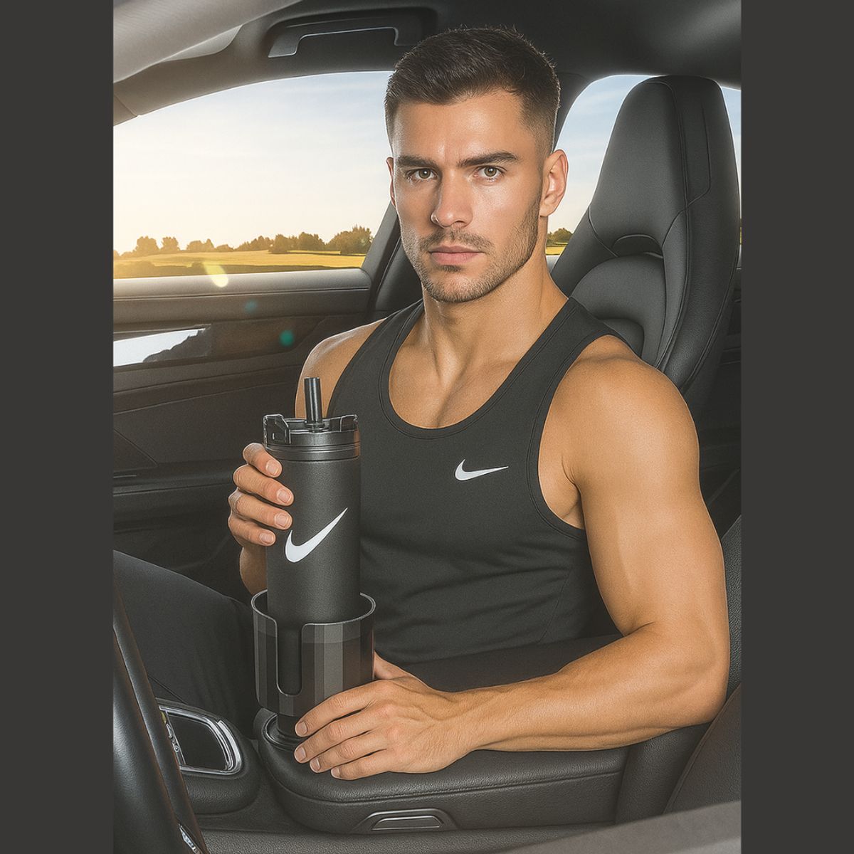 CARJOLLITY - Soporte de taza botella con base ajustable auto y camioneta