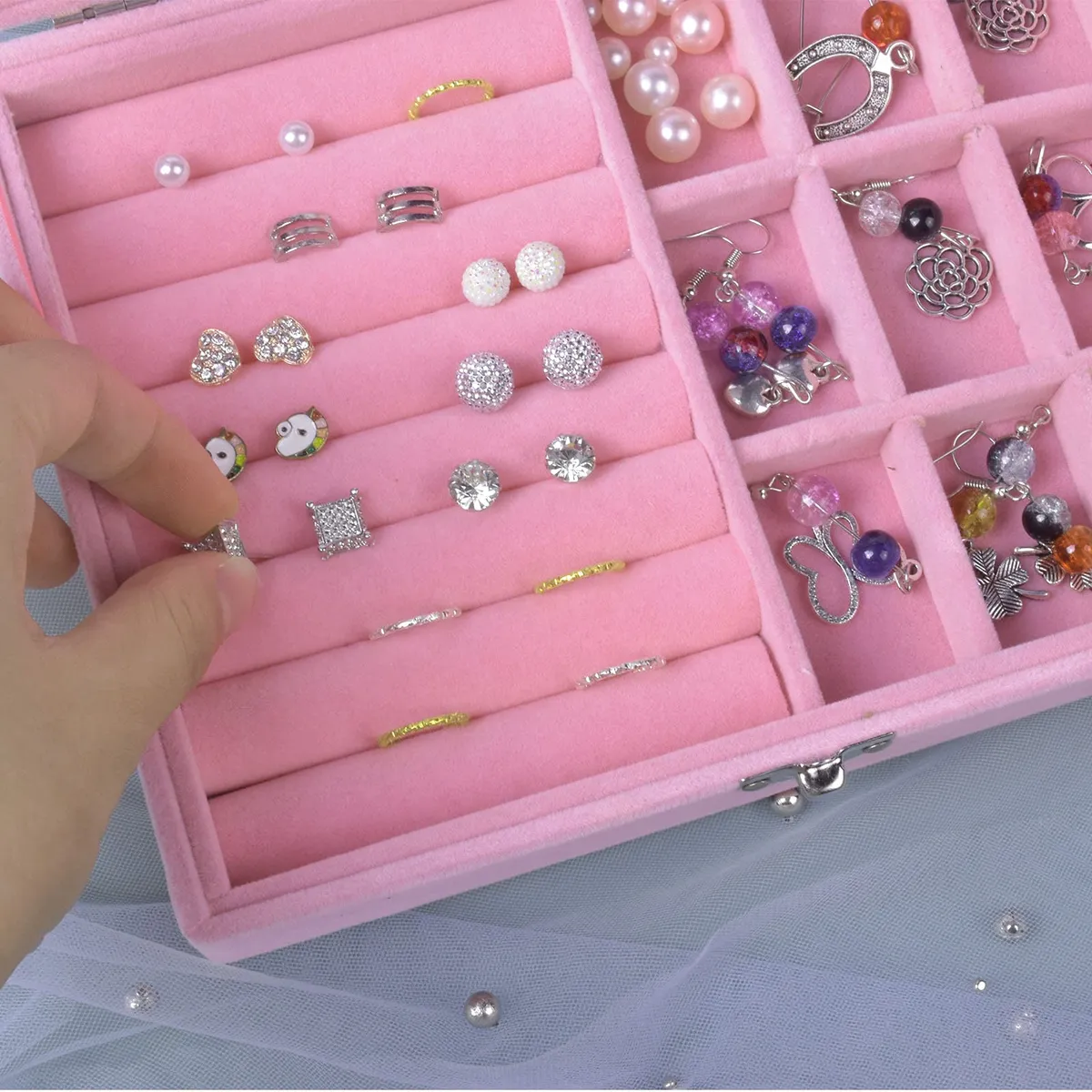 GENERICO - Joyero cofre organizador portátil para joyas y accesorios