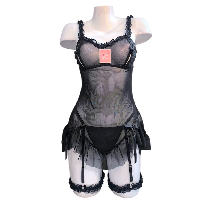 GENERICO - LENCERIA BABYDOLL DE ENCAJE PIJAMA SEXY