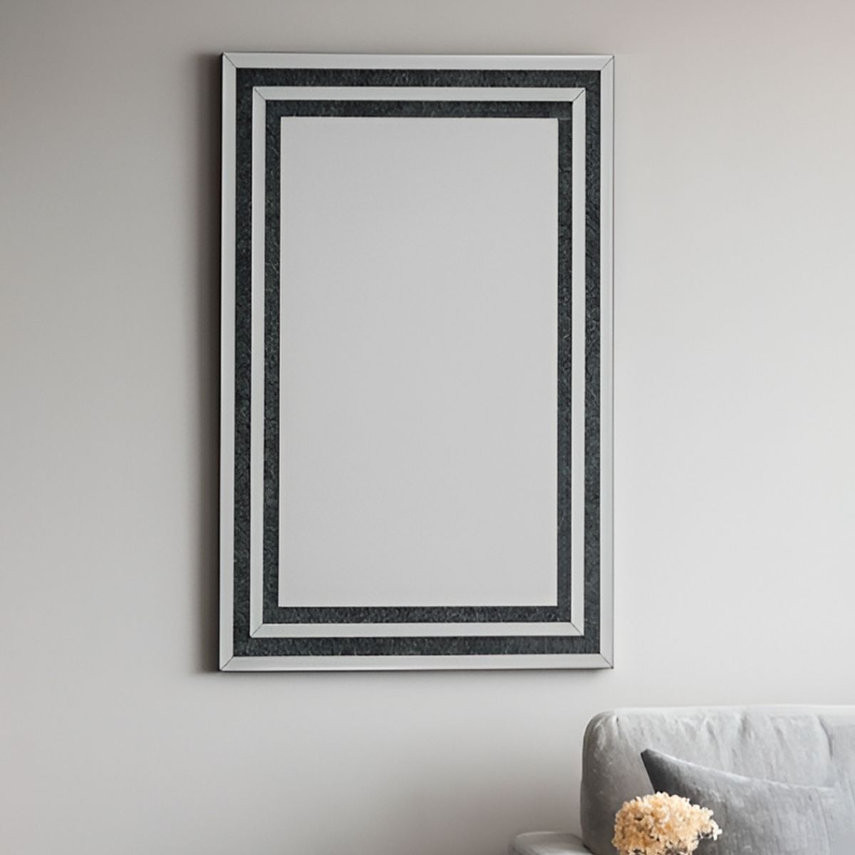 PANADECOR - Espejo Rectangular 120x80x23 Cm Con Marco Moderno Para Pared