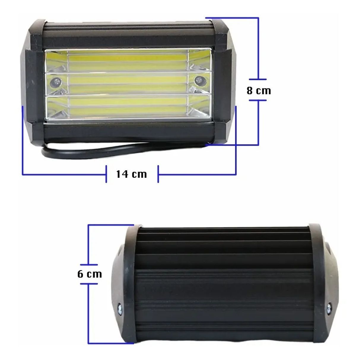 JET - Barra LED 60 COB 108W Fijo+Flash 13CM Luz Blanca 1Pcs