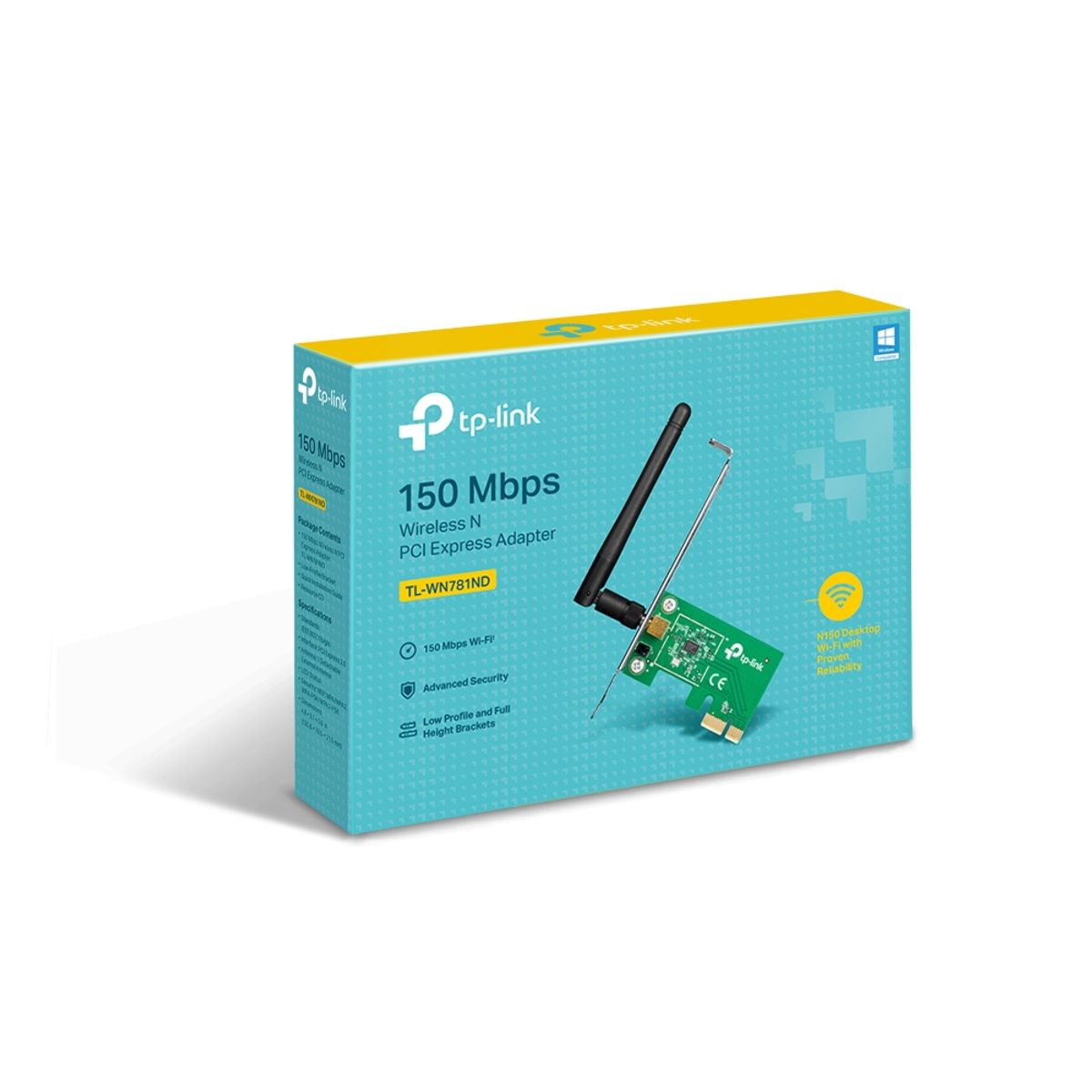 TP LINK - Tarjeta de Red Pci Express Tp-Link TL-WN781ND 150MBPS