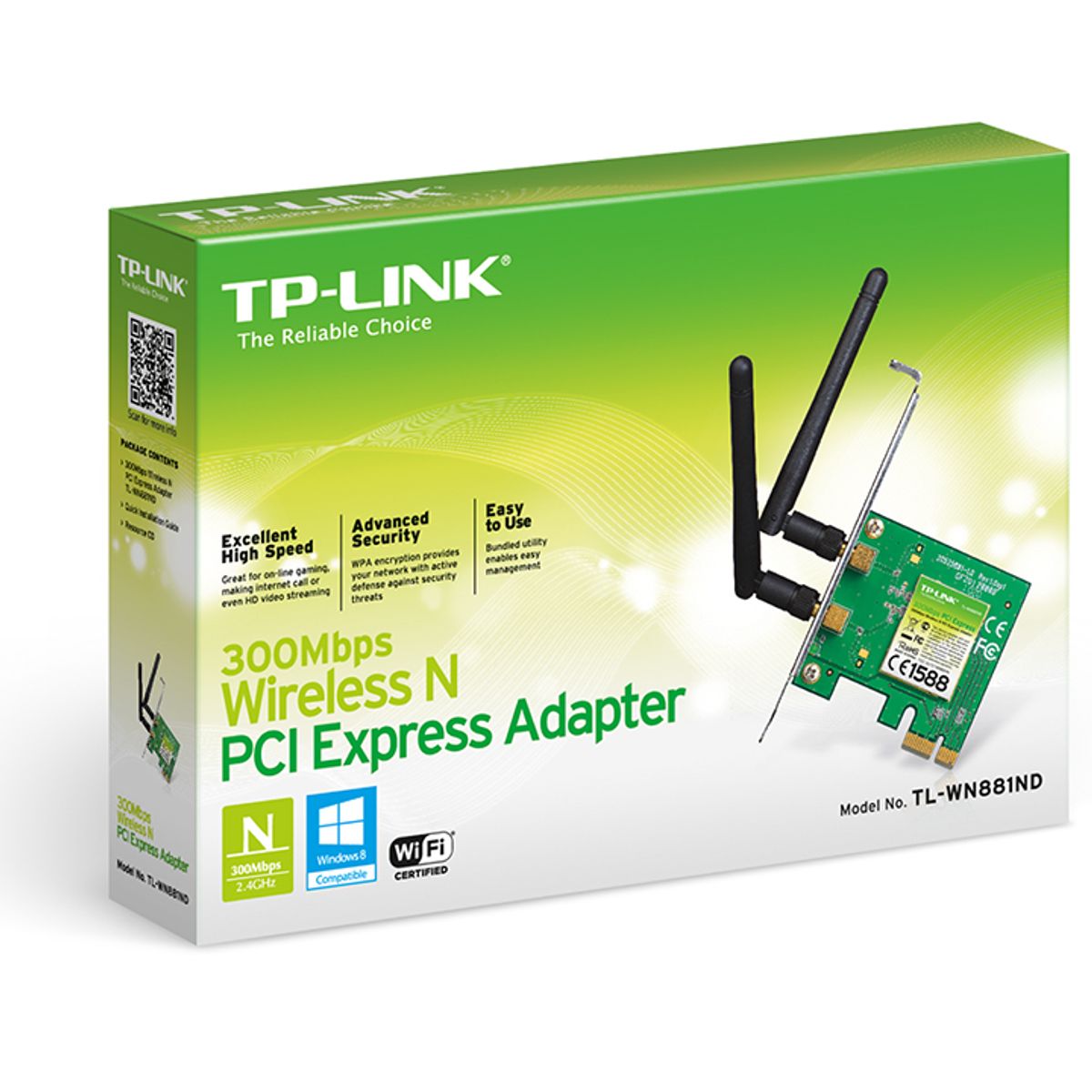 TP LINK - Tarjeta de Red Pci Express Tp-Link TL-WN881ND 300Mbps