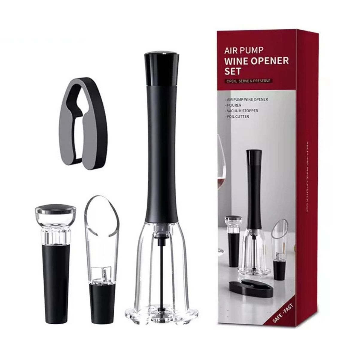 PENTHA - Set Abridor de Vino 4 en 1 Kit Práctico Completo
