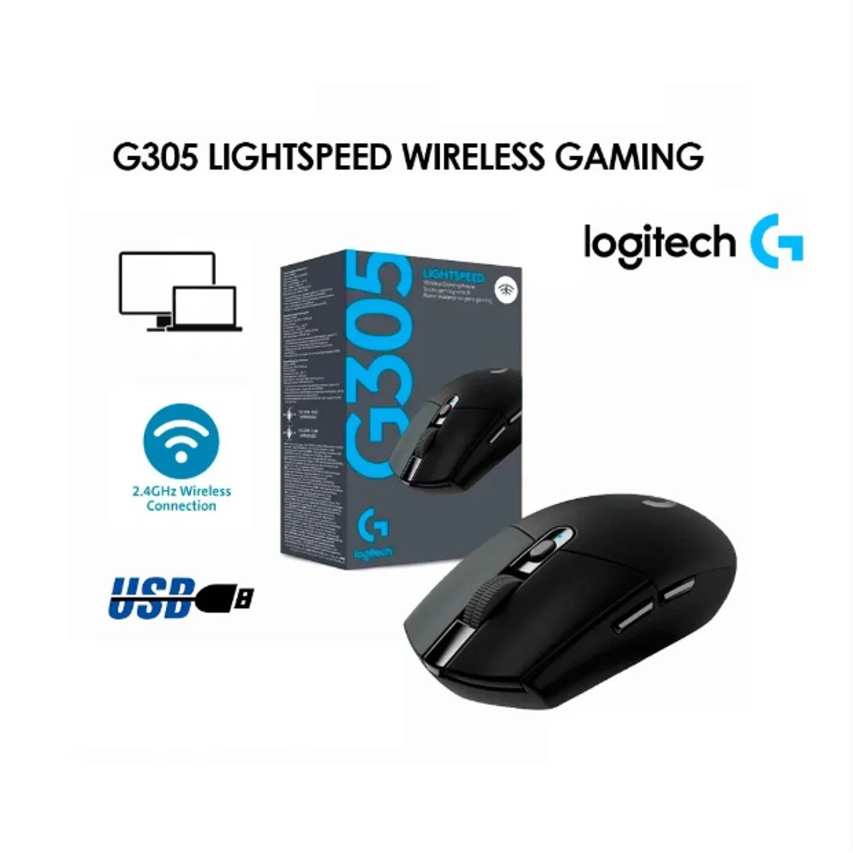 LOGITECH - Mouse Gamer Inalambrico G305 LIGTHSPEED Black LOGITECH