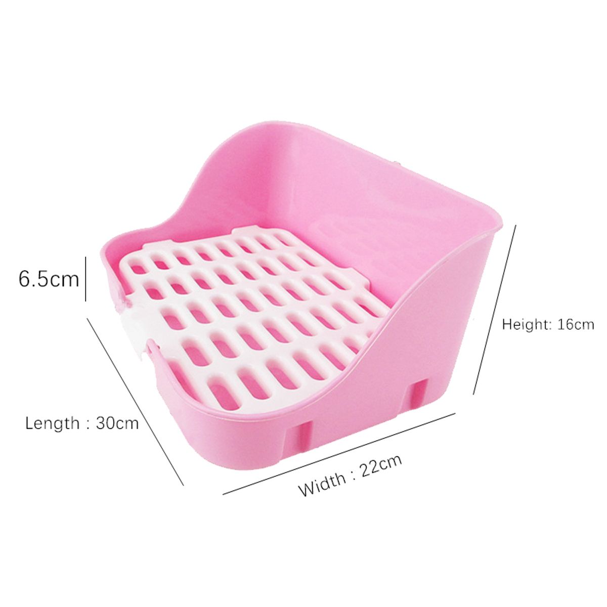 GENERICO - Baño para Conejo Rectangular Esquinero Sanitario - Rosado