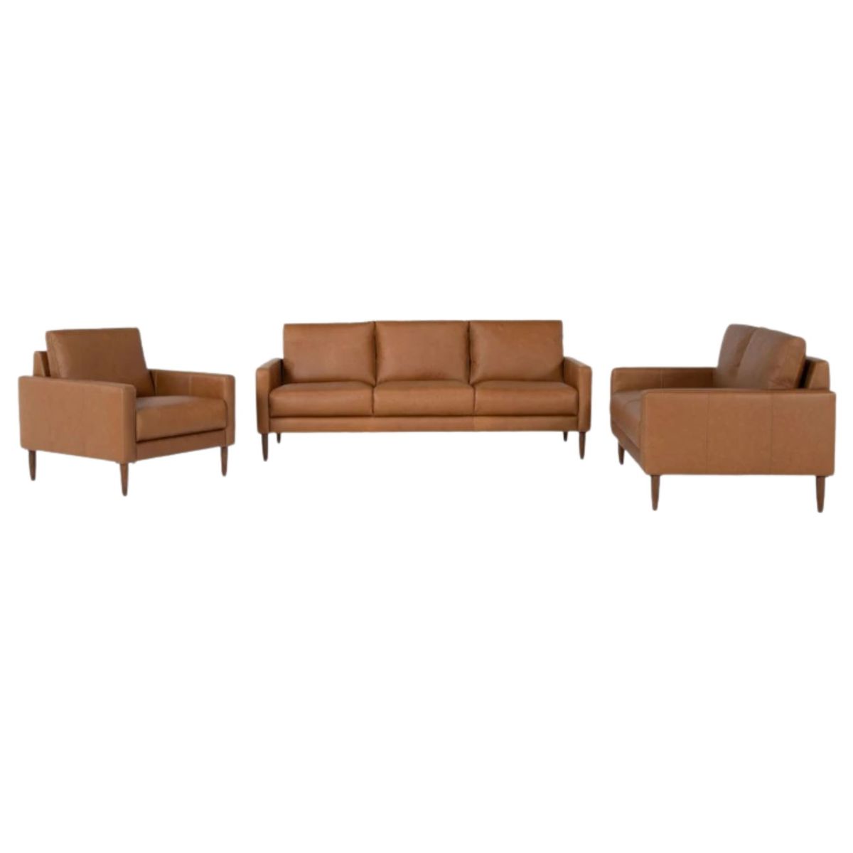 GENERICO - Juego de sala Pisa 3-2-1 en cuero prana  Sofá elegante para hogar Perú