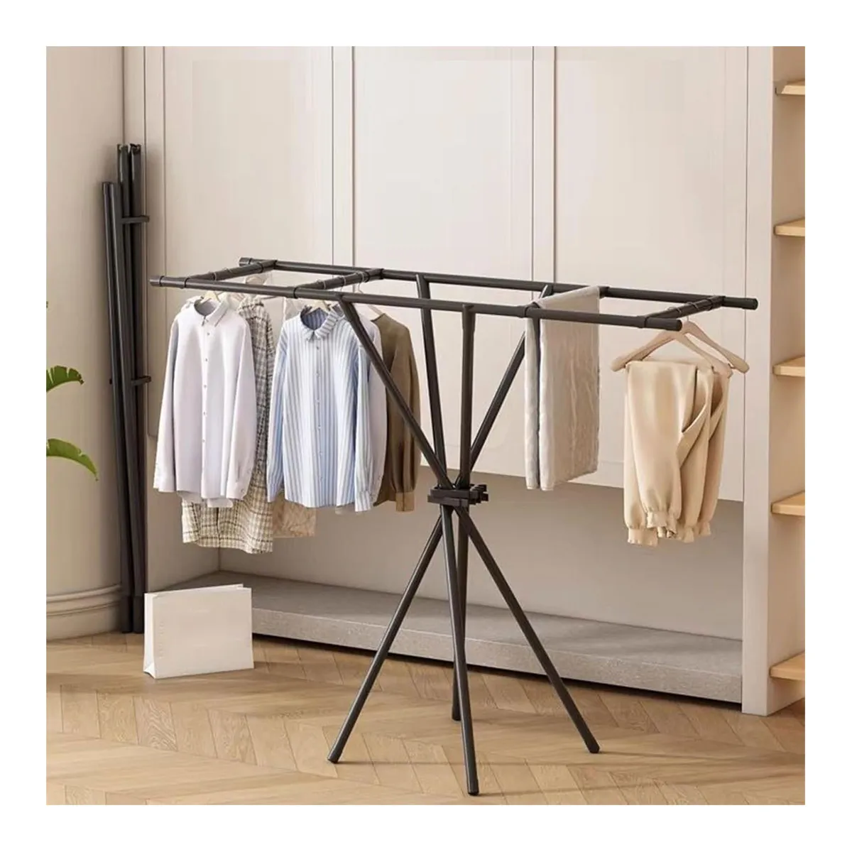 GRETAIL - Tendedero Tendal Para Ropa De Metal Plegable 140cm