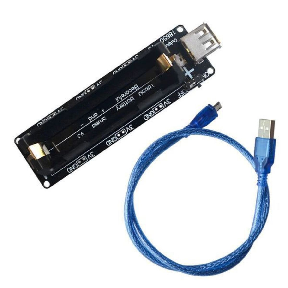 GENERICO - Porta Batería 18650 de 1 Celda con Cable – Soporte con Protección para Proyectos Electrónicos – Compatible con Arduino, ESP32 y Raspberry Pi