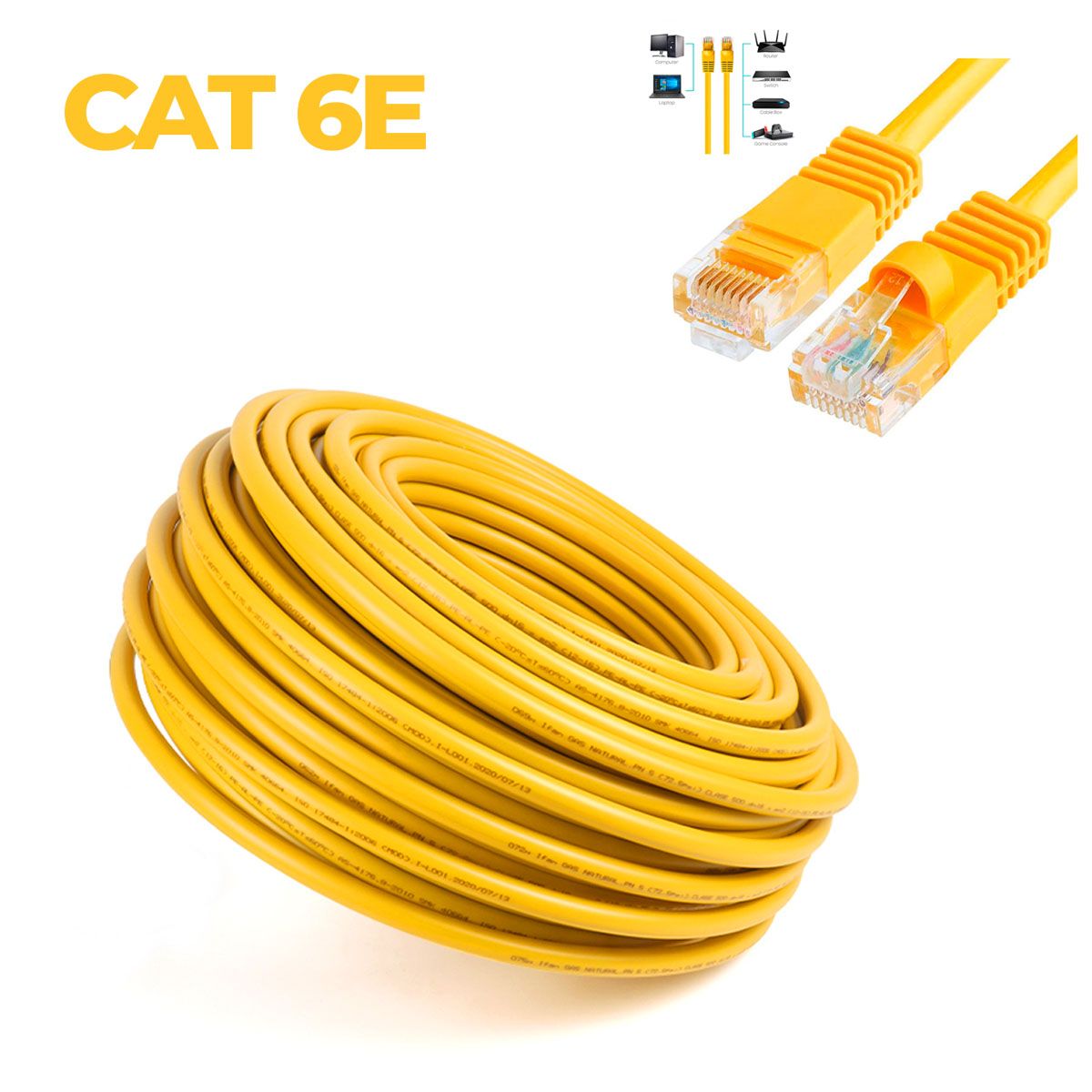 SEISA - Cable De Red Cat6e Conector Rj45 Gbps Lan Ethernet 20 Metros