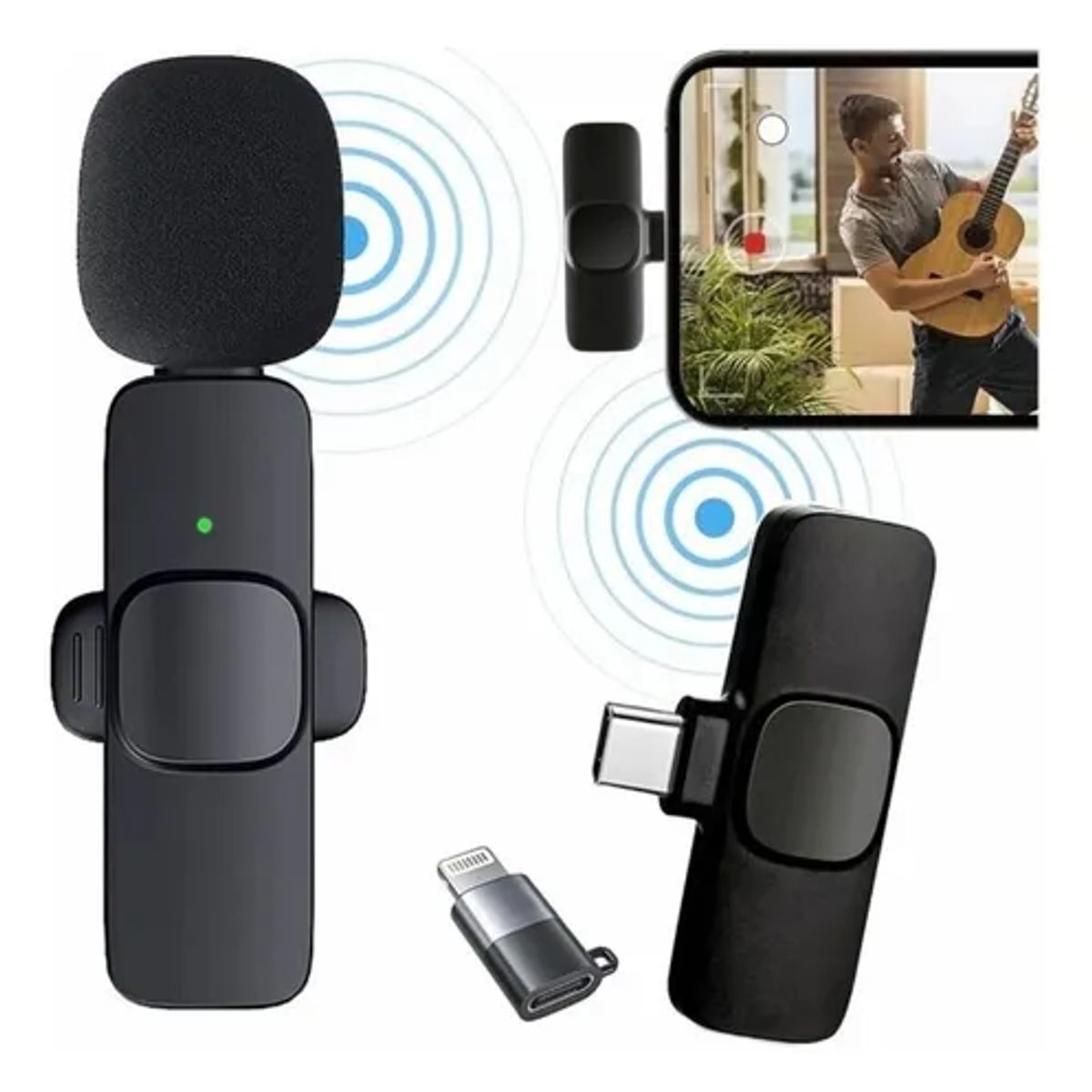 GENERICO - MICROFONO INALAMBRICO K8 COMPATIBLE PARA IPHONE ANDROID TIPO C