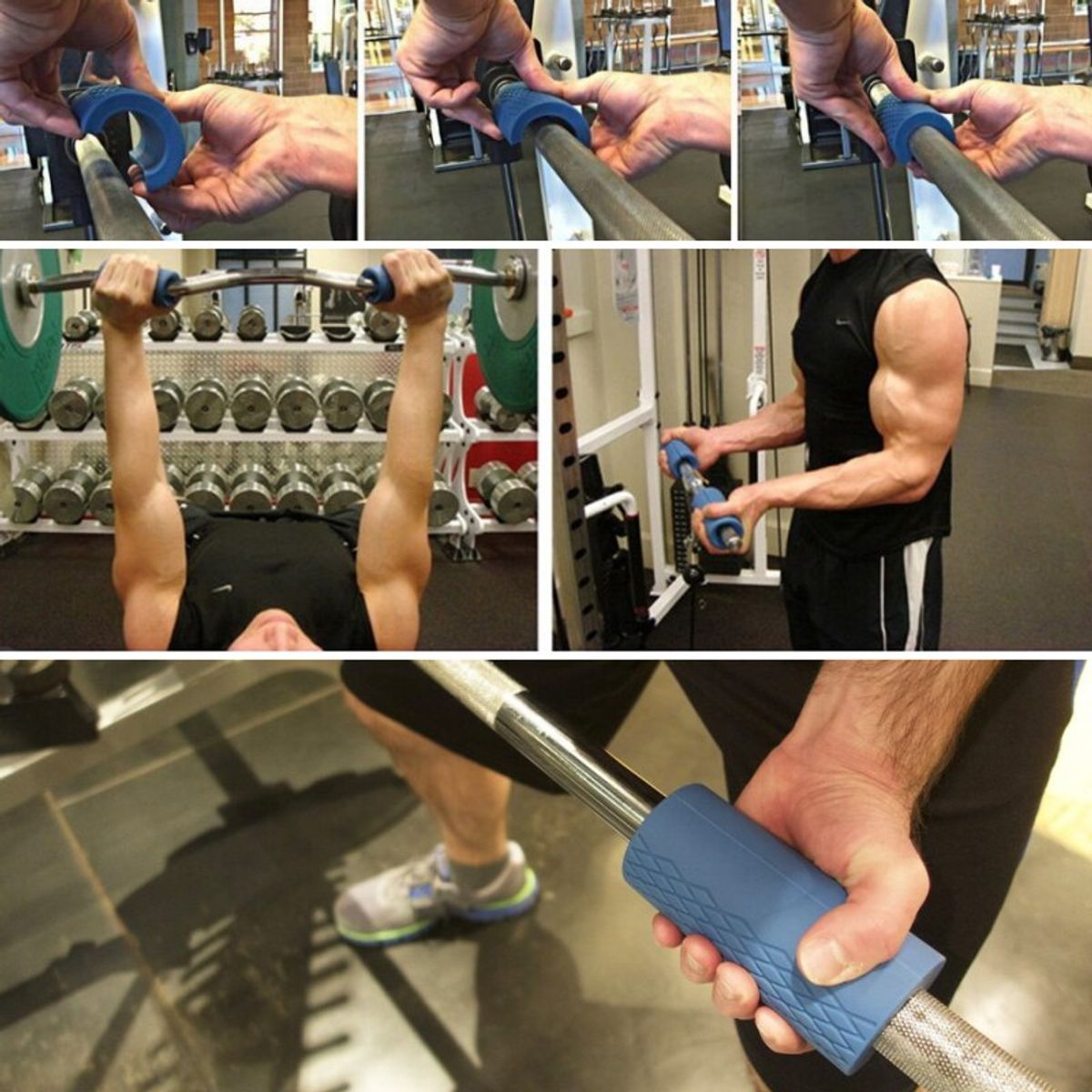 TODO FIT - Fat Gripz Mangos de Silicona para Engrosar Mancuernas Azul