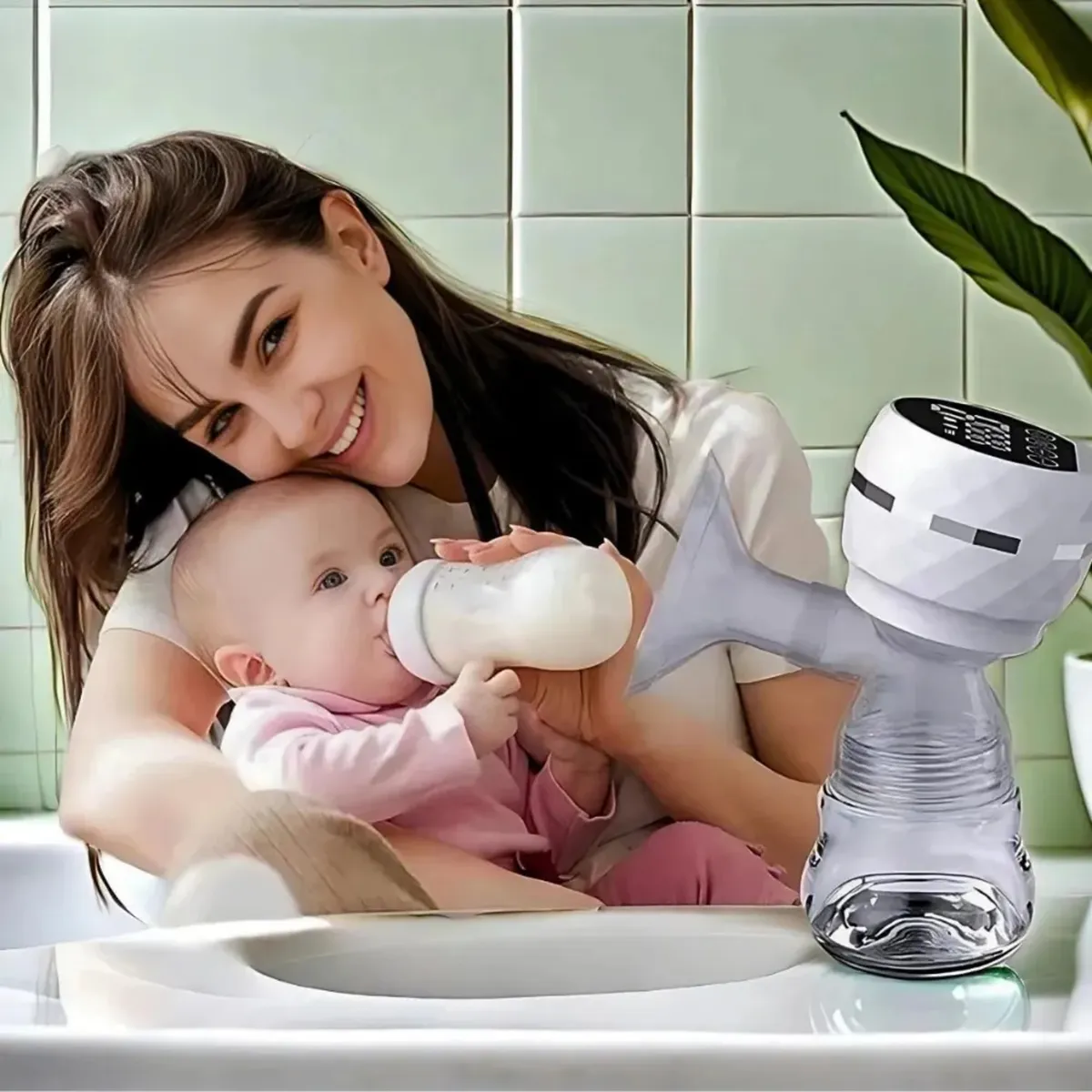 GENERICO - Extractor de leche electrico + Biberon 2 en 1