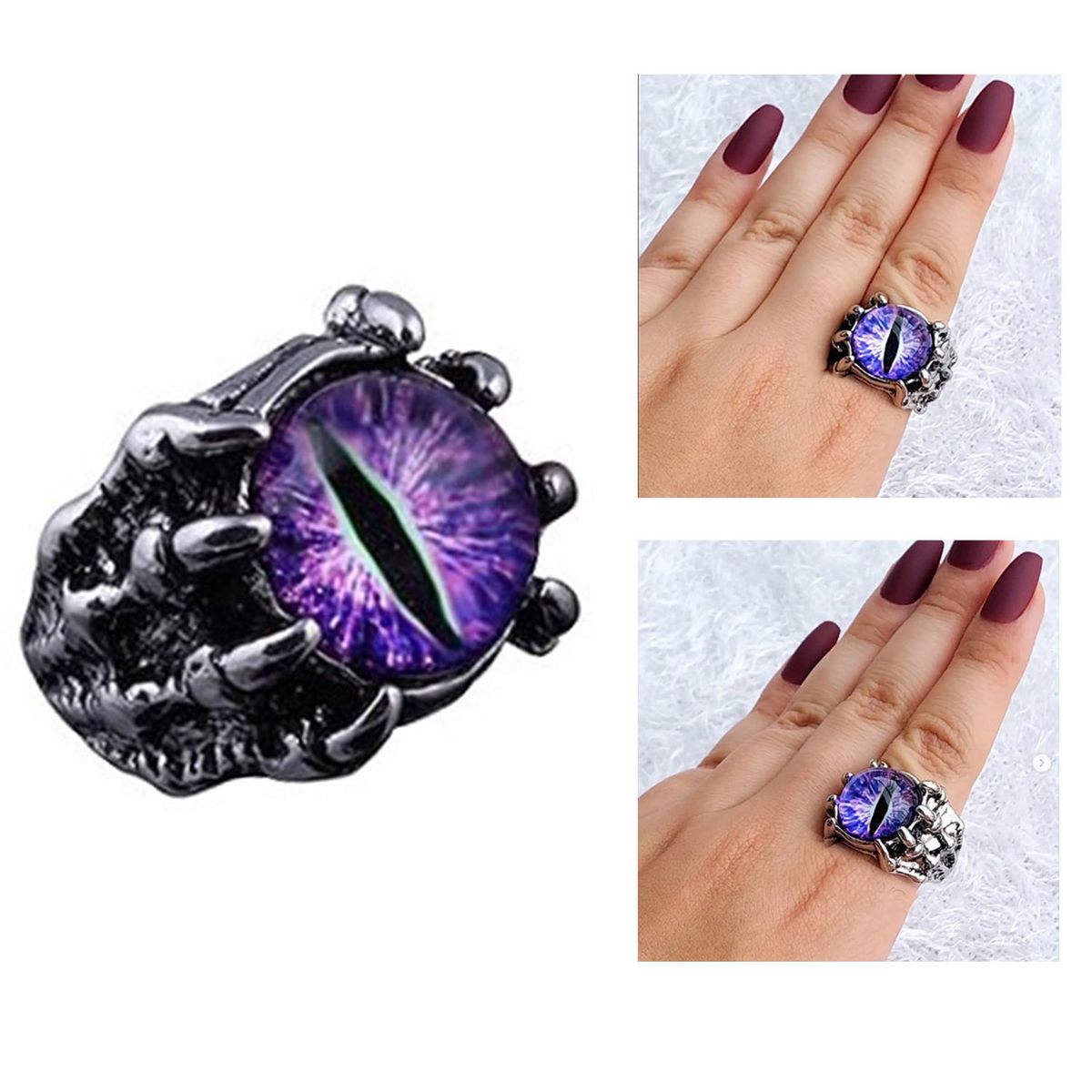 GENERICO - Anillo ojo de dragon, aguila, gato  gótico unisex