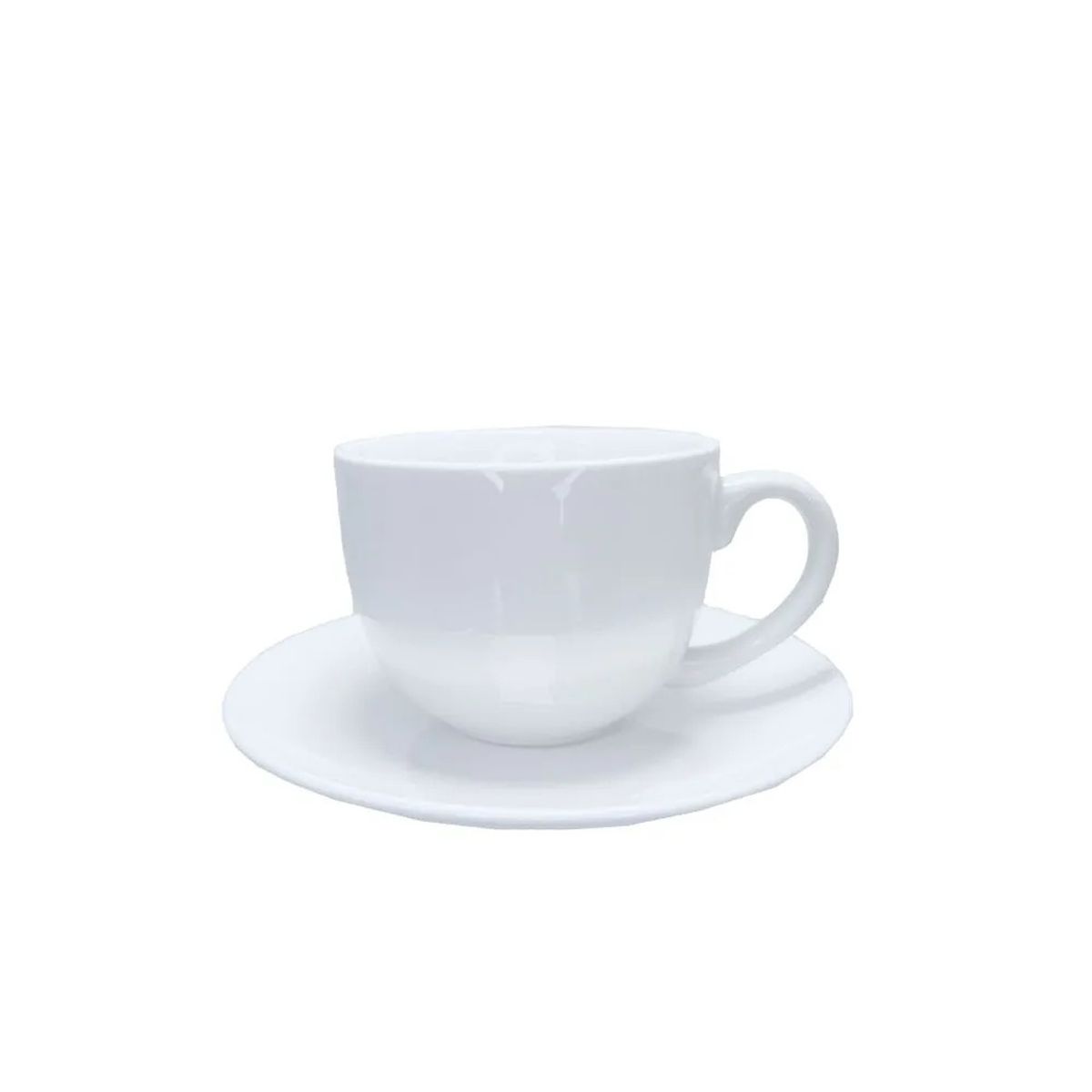 ICHIMATSU - Taza Con Plato Te Loza 220Cc Blanco X6Unid
