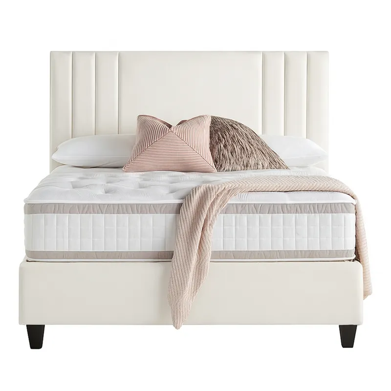 GENERICO - Cama Tapizada Listón Alba Ivory 1.5 Plz