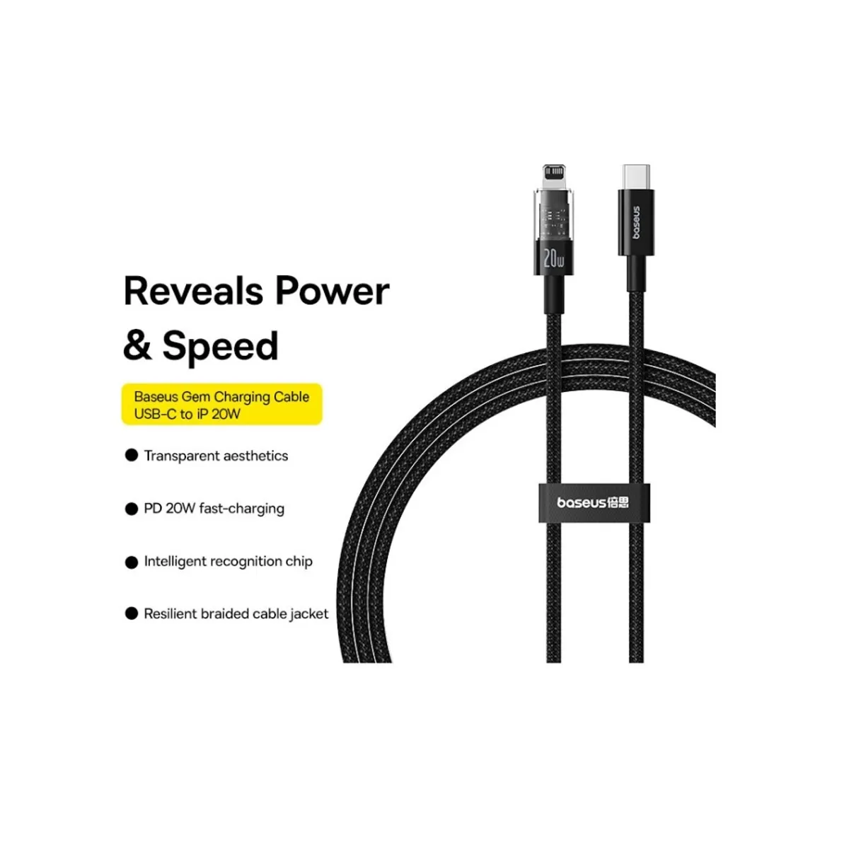 BASEUS - Cable Tipo C a Lightning Apple Carga Rápida Baseus