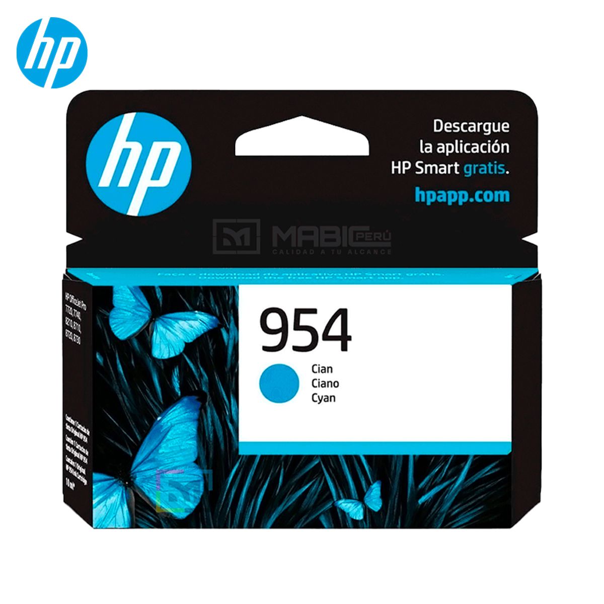 HP - Cartucho de Tinta HP 954 Cian L0S50AL OfficeJet 7740 8210 8730 Original