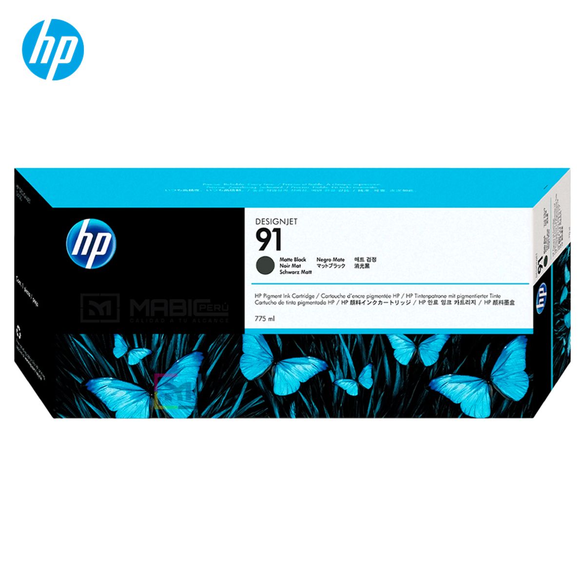 HP - Cartucho de Tinta HP 91 Negro Mate C9464A Designjet Z6100 Original - 775ml