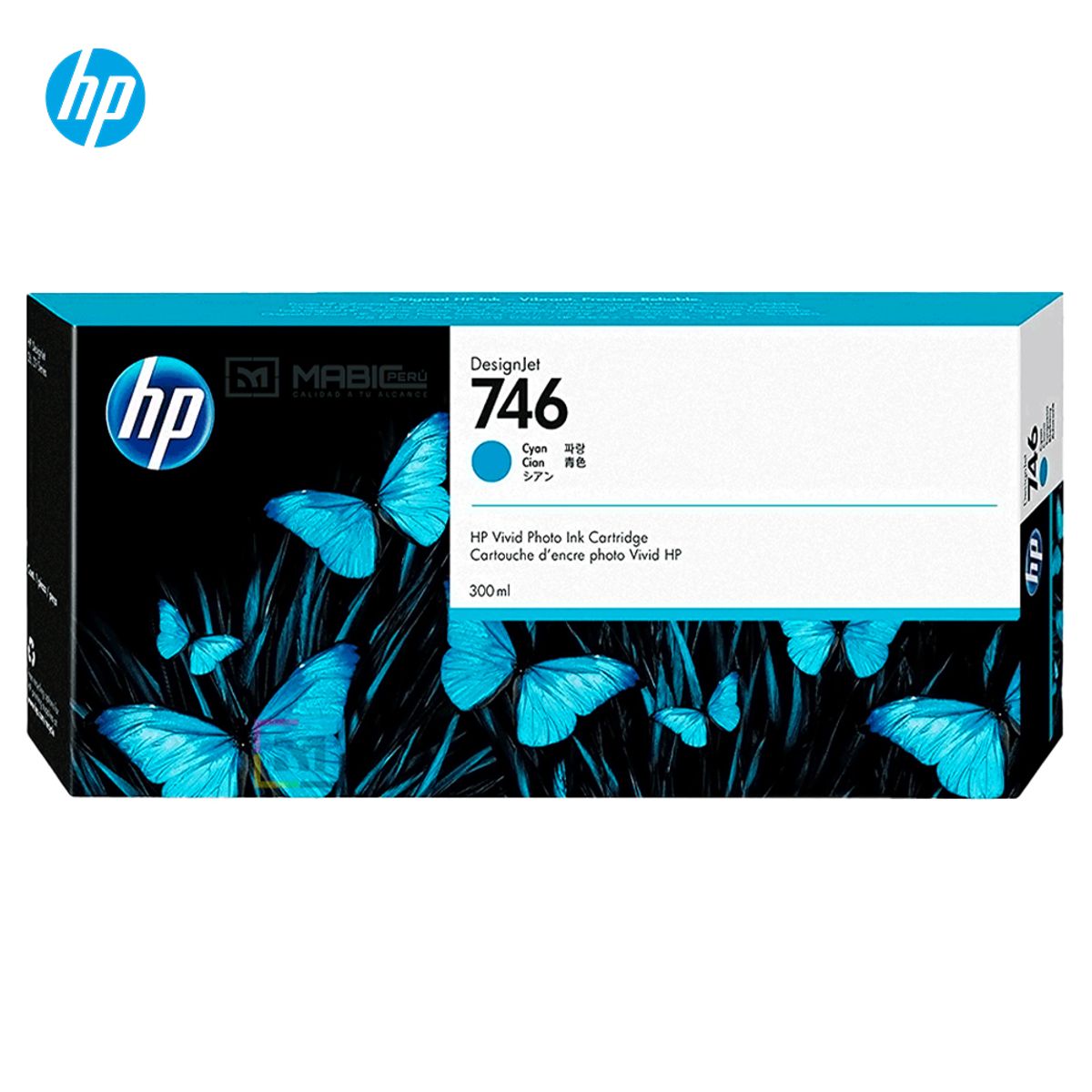 HP - Cartucho de Tinta HP 746 Cian P2V80A - 300 ml DesignJet Z6 Z9 Original - 300ml