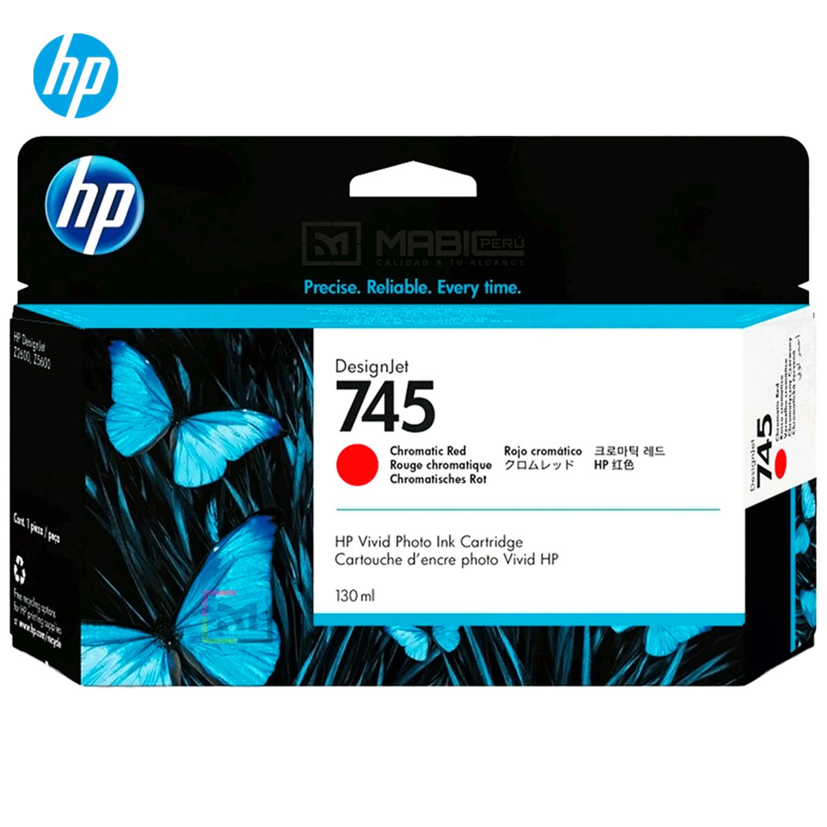 HP - Cartucho de Tinta HP 745 Rojo Cromático F9K00A DesignJet Z2600 Z5600 Original - 130ml
