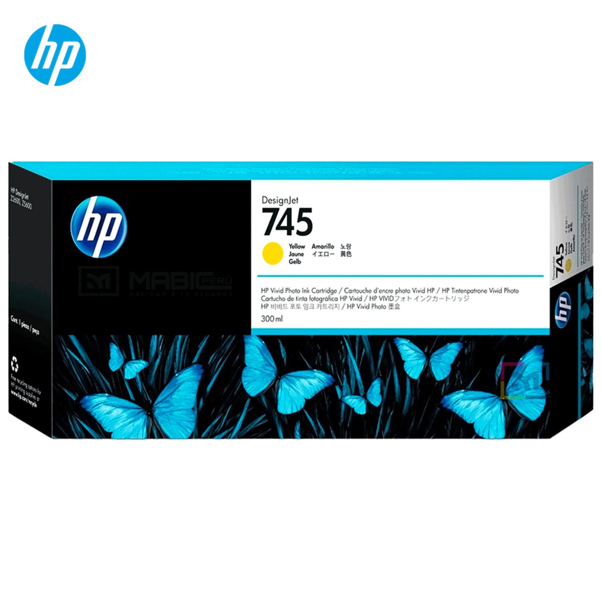 HP - Cartucho de Tinta HP 745 Amarillo F9K02A DesignJet Z2600 Z5600 Original - 300ml