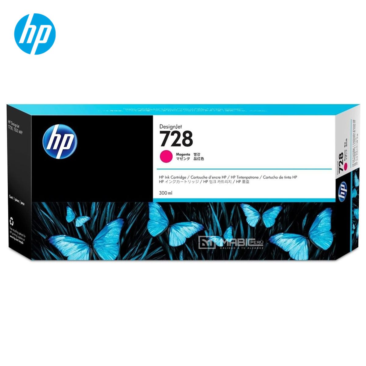 HP - Cartucho de Tinta HP 728 Magenta F9K16A DesignJet T730 T830 Original - 300ml