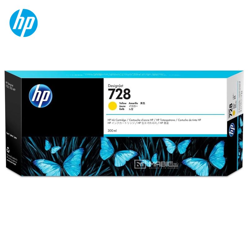 HP - Cartucho de Tinta HP 728 Amarillo F9K15A DesignJet T730 T830 Original - 300ml