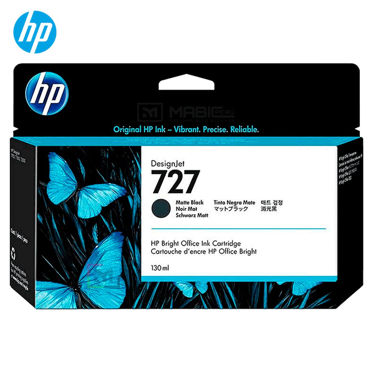 HP - Cartucho de Tinta HP 727 Negro Mate B3P22A DesignJet T2500 T930 Original - 130ml