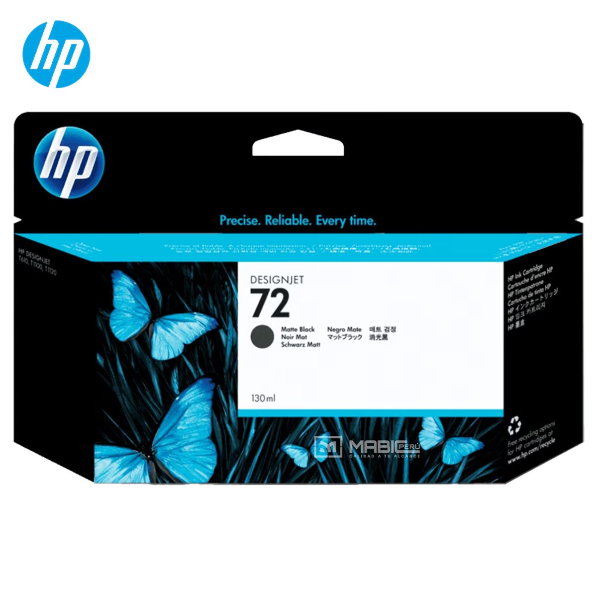 HP - Cartucho de Tinta HP 72 Negro Mate C9403A DesignJet T610 T1100 Original - 130ml