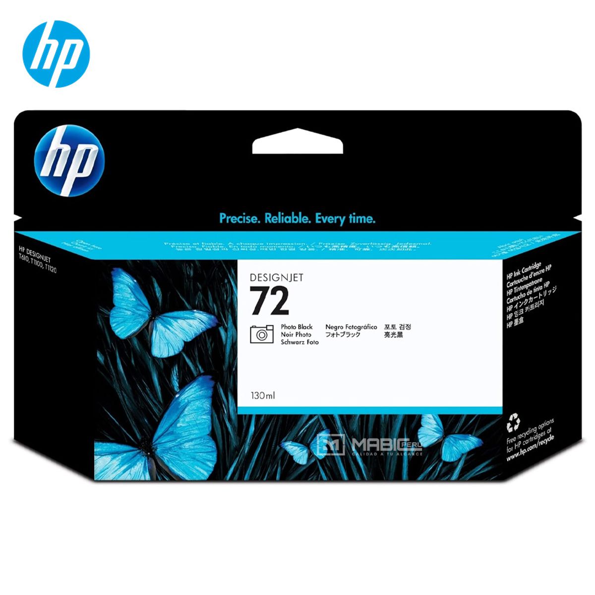 HP - Cartucho de Tinta HP 72 Negro Foto C9370A DesignJet T610 T1100 Original - 130ml