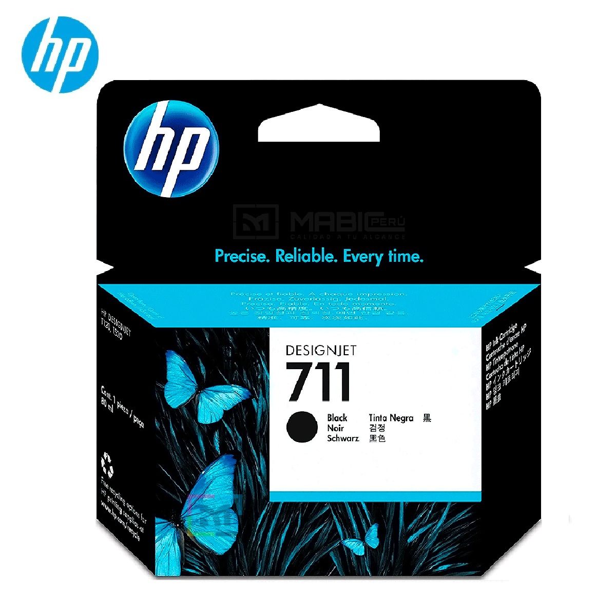 HP - Cartucho de Tinta HP 711 Negro CZ133A DesignJet T120 T520 T530 Original - 80ml