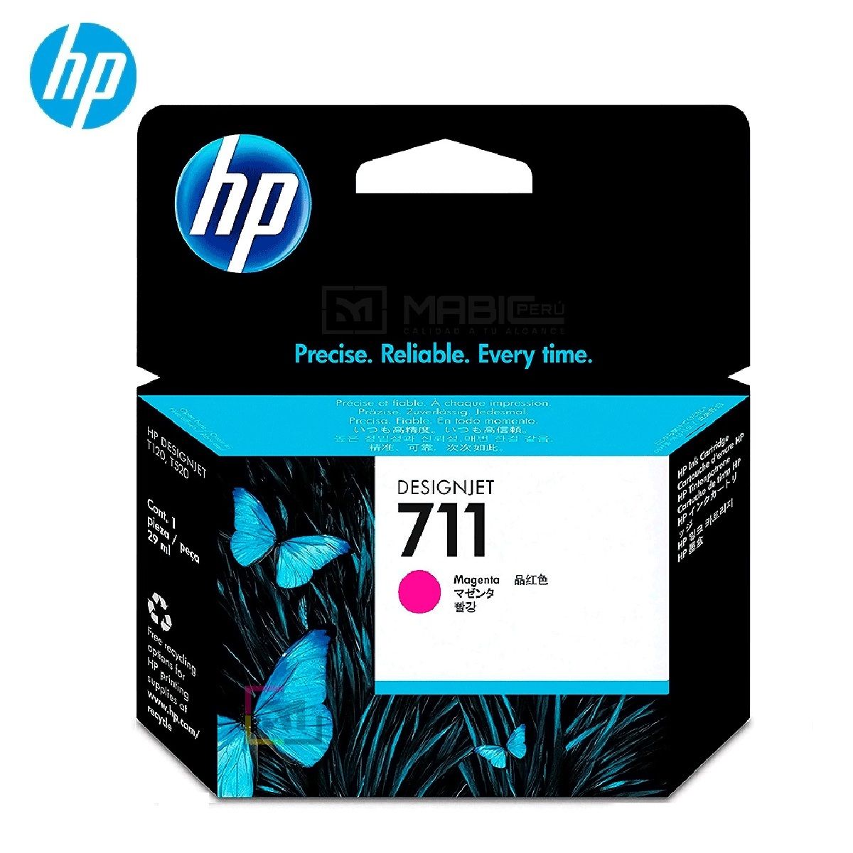 HP - Cartucho de Tinta HP 711 Magenta CZ131A DesignJet T120 T520 T530 Original - 29ml