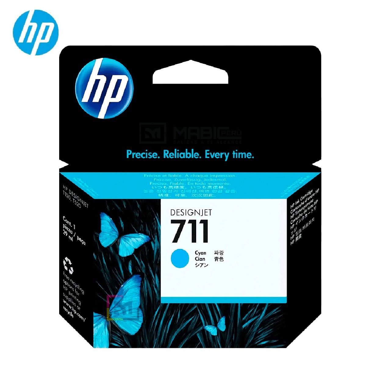 HP - Cartucho de Tinta HP 711 Cian CZ130A DesignJet T120 T520 T530 Original - 29ml