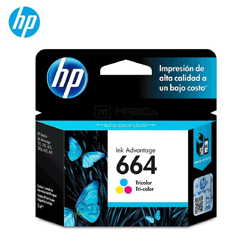 HP - Cartucho de Tinta HP 664 Tricolor F6V28AL DeskJet 1115 2135 4535 4675 Original