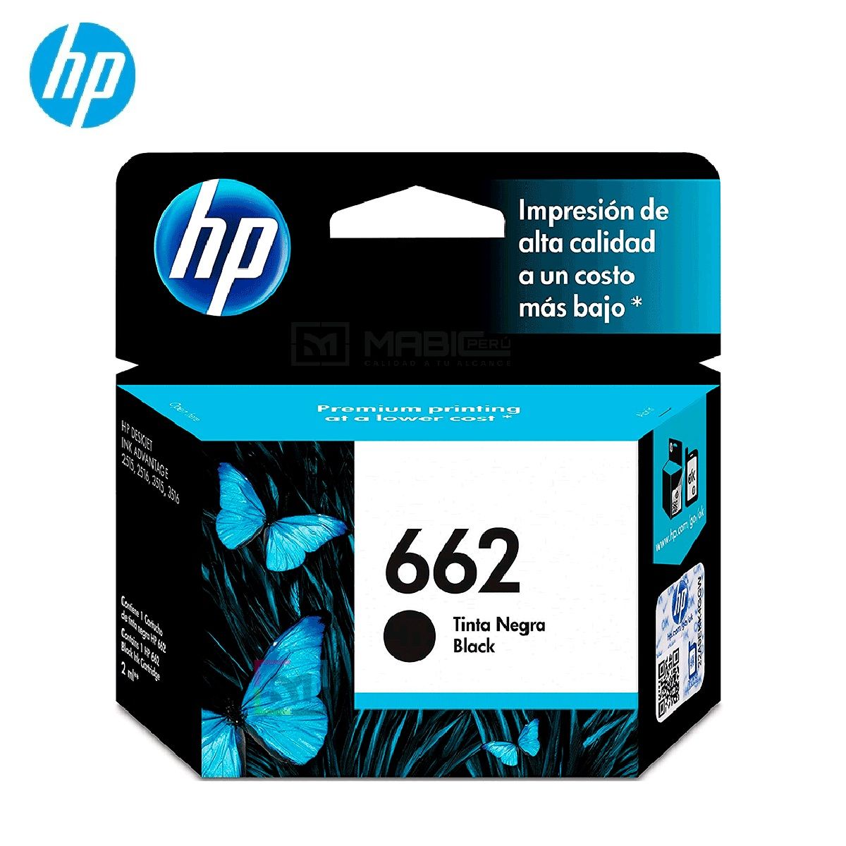 HP - Cartucho de Tinta HP 662 Negro CZ103AL Deskjet 2515 3515 Original