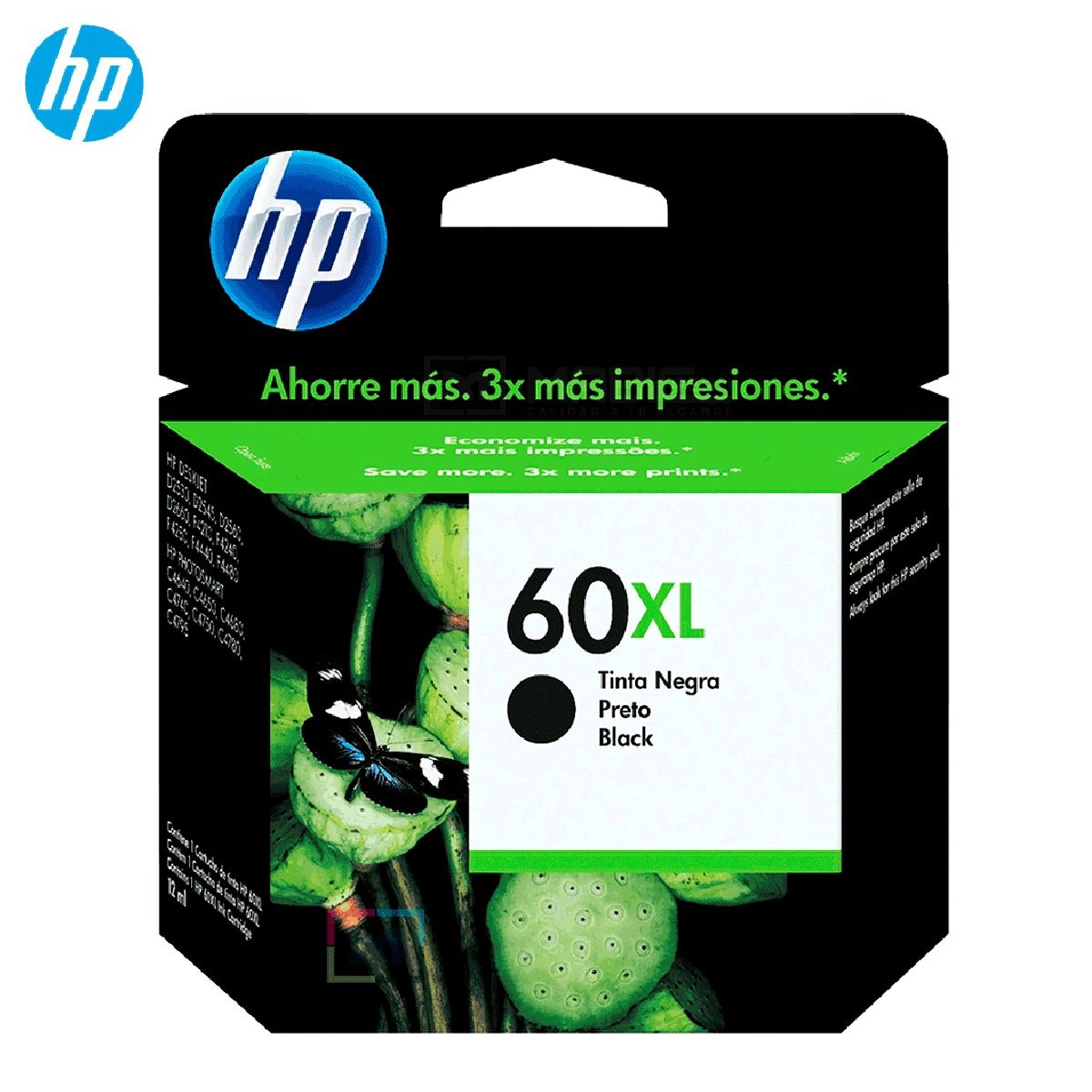 HP - Cartucho de Tinta HP 60XL Negro CC641WL OfficeJet J4580 J4648 Original
