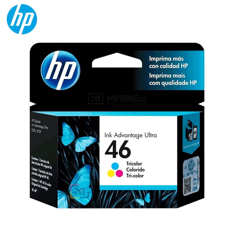HP - Cartucho de Tinta HP 46 Tricolor CZ638AL DeskJet 2529 4729 5739 Original