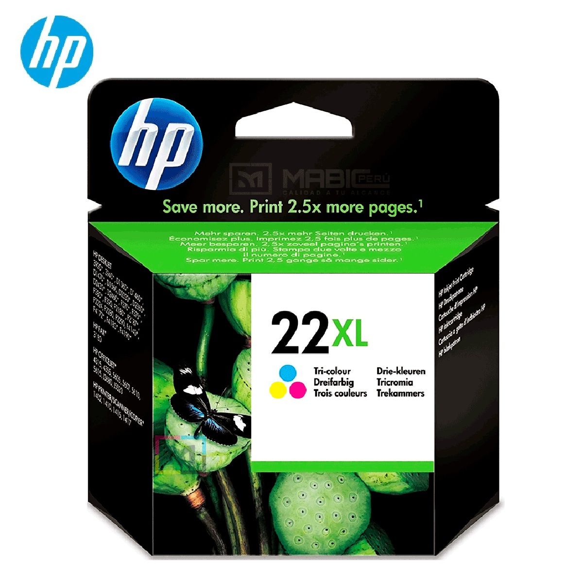 HP - Cartucho de Tinta HP 22XL Tricolor C9352CL OfficeJet D1320 J3640 1250 Original