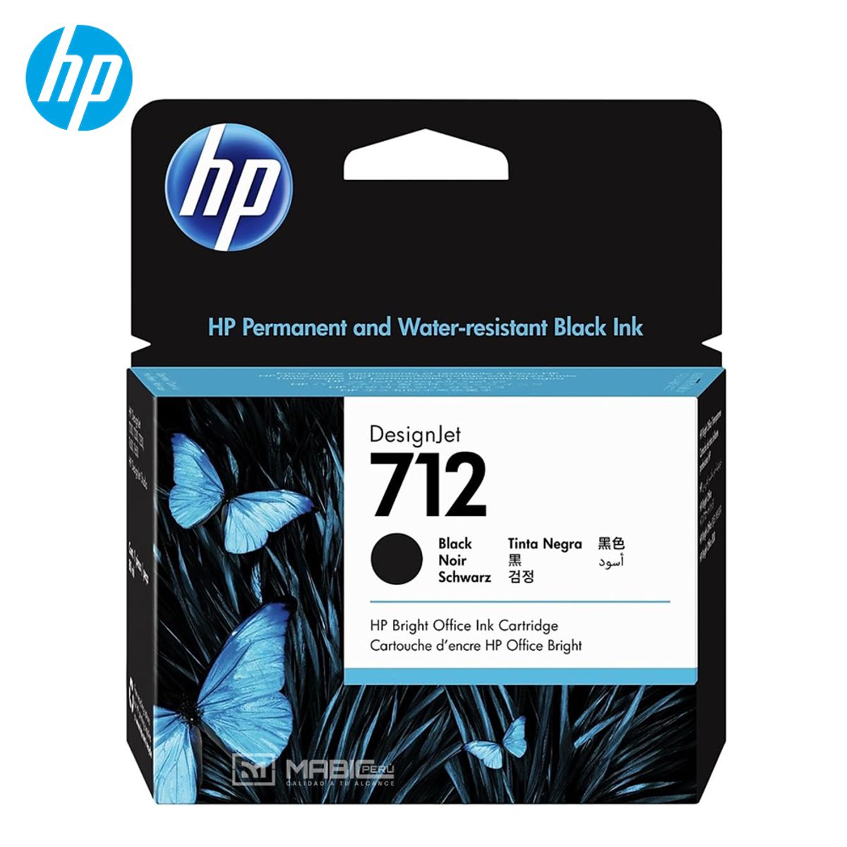 HP - Cartucho de Tinta HP 712 Negro 3ED71A DesignJet T210 T250 T650 Original - 80ml