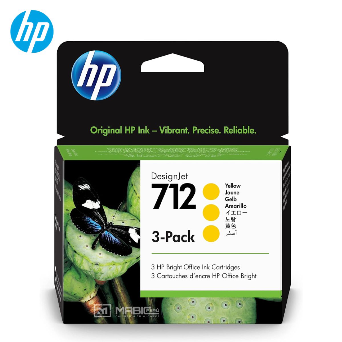 HP - Cartucho de Tinta HP 712 3Pack Amarillo 3ED79A DesignJet T210 T250 T650 - 29ml