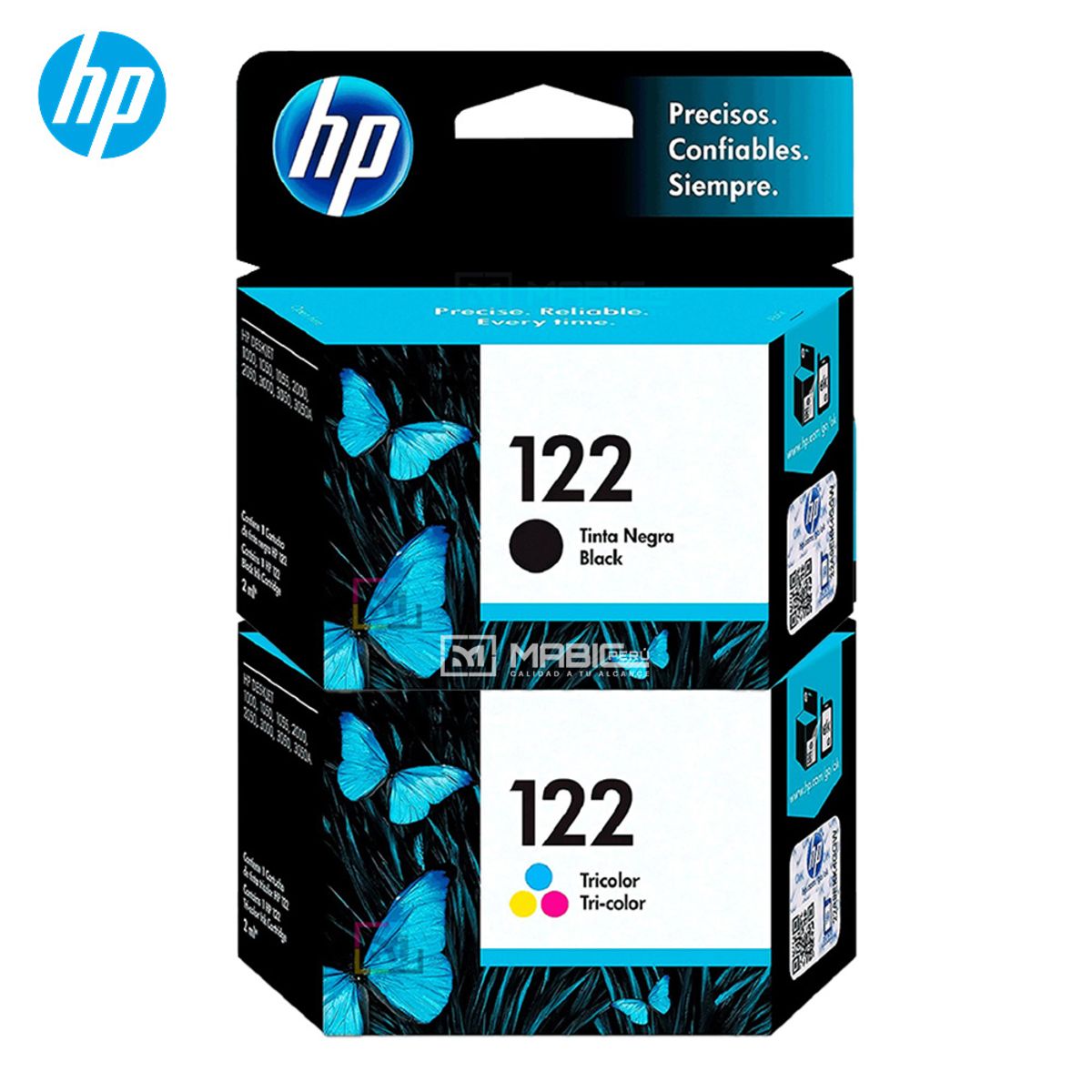 HP - Pack Tinta HP 122 Negro Tricolor Deskjet 1050 2050 3050 Original