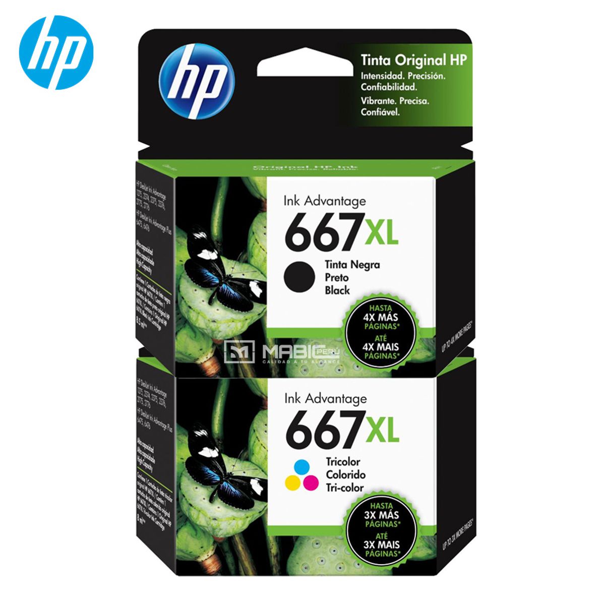 HP - Pack Tinta HP 667XL Negro Tricolor DeskJet 2775 4175 Original