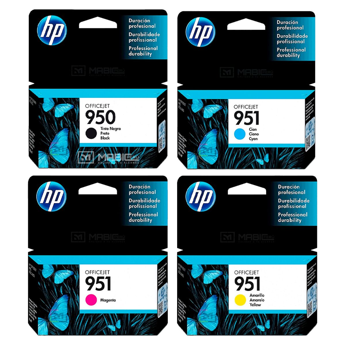 HP - Pack Tinta HP 950 951 Negro Cian Magenta Amarillo OfficeJet 8100 8600 8610 Original